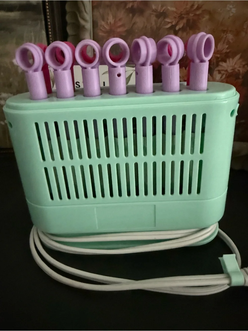 Hot Sticks Kids Hair Roller Set - Teal with Purple & Pink Rollers- hardly used!